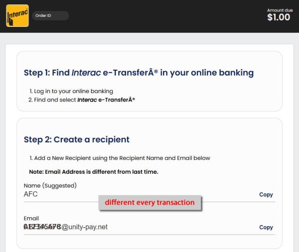 interac create recipient