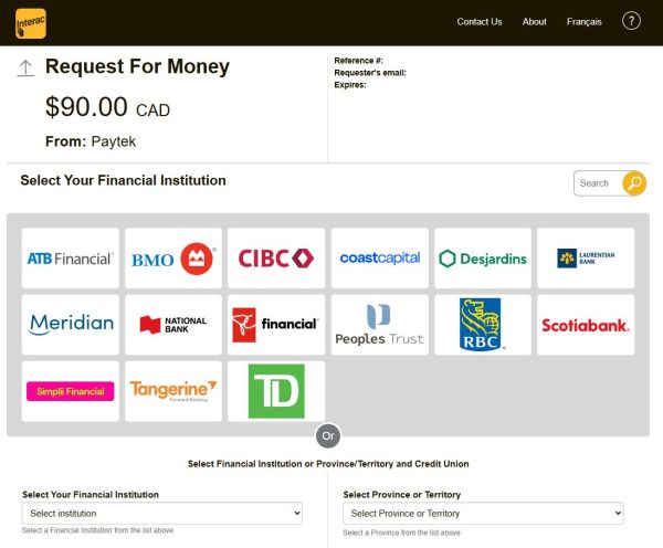 interac request for money